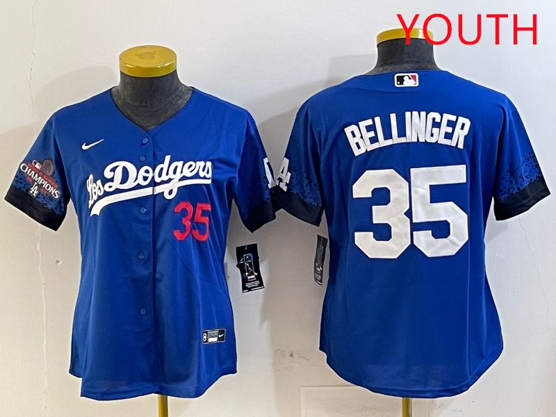 Youth Los Angeles Dodgers #35 Bellinger Blue City Edition 2025 Nike MLB Jersey style 5->youth mlb jersey->Youth Jersey